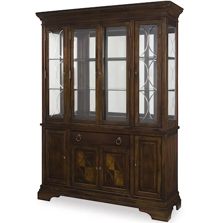 China Cabinet with Lighted Hutch